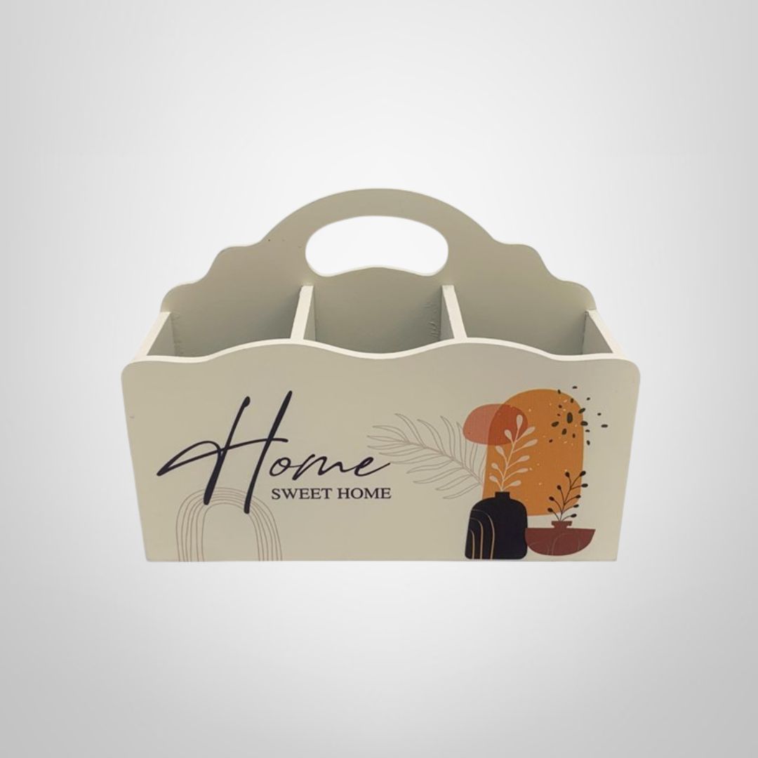 Cubiertera de Madera 3 Divisiones en 2 Diseños Surtidos 23,5x17x9cm