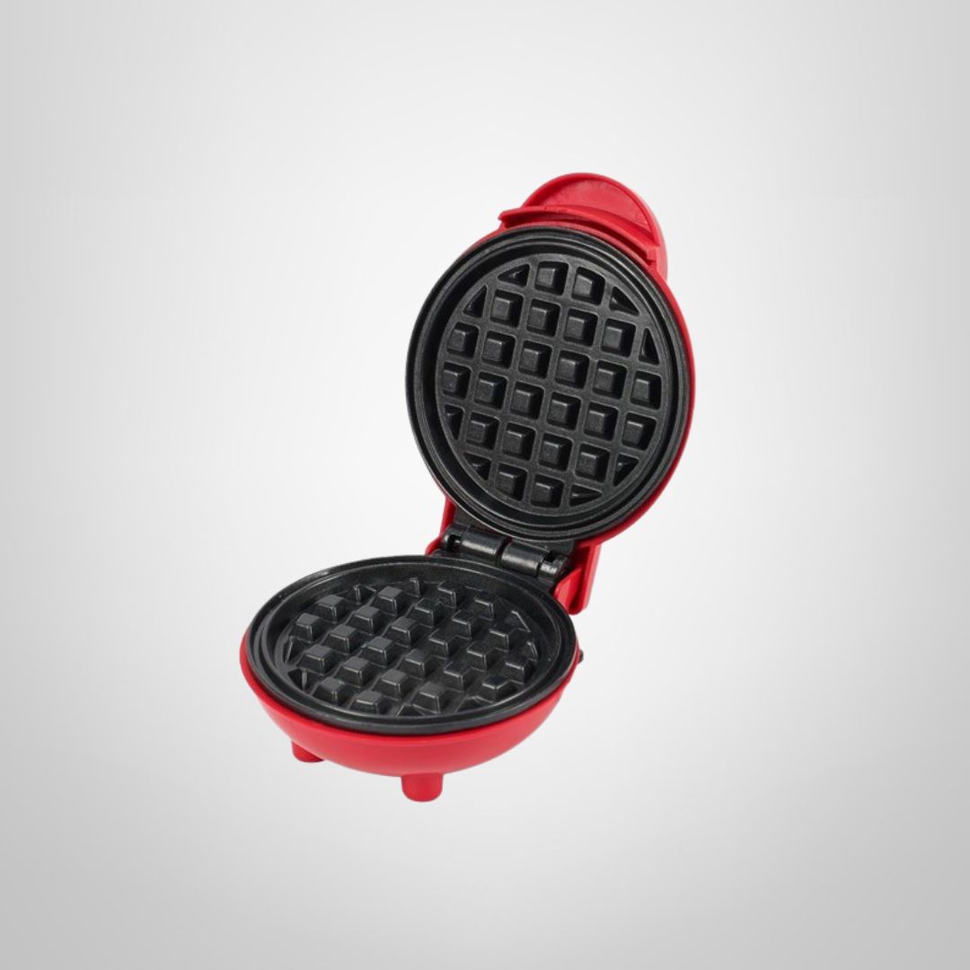 Mini Wafflera Eléctrica Individual 350w Roja 12x6cm