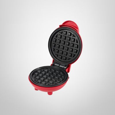 Mini Wafflera Eléctrica Individual 350w Roja 12x6cm