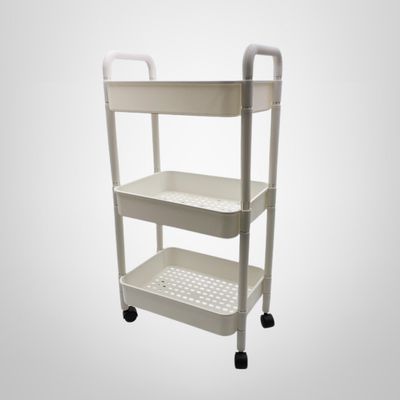 Carrito Organizador de Plástico con 3 Canastos y Ruedas 42x78x29cm
