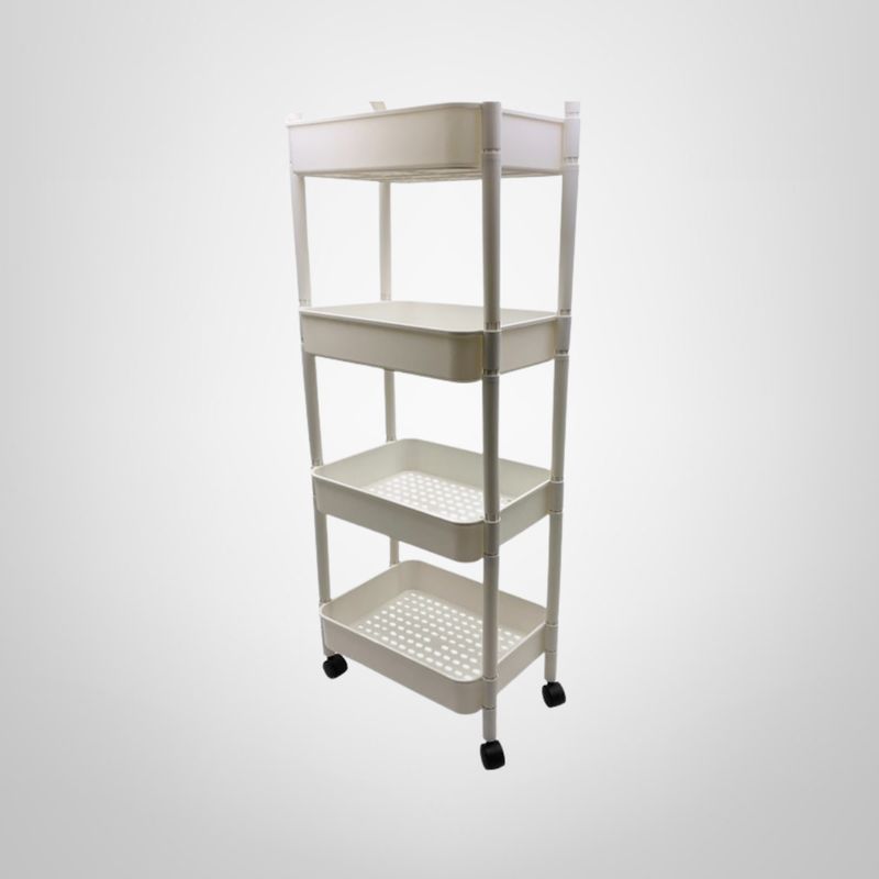 Carrito Organizador de Plástico 4 Canastos con Ruedas 42x104x29cm
