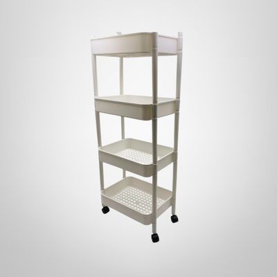 Carrito Organizador de Plástico 4 Canastos con Ruedas 42x104x29cm