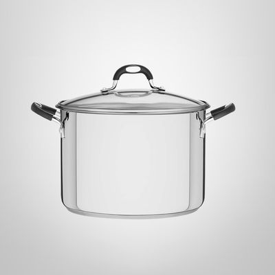 Olla Alta de Acero Inoxidable c/Asas de Silicona 30cm  15,4 Litros "Astro" TRAMONTINA