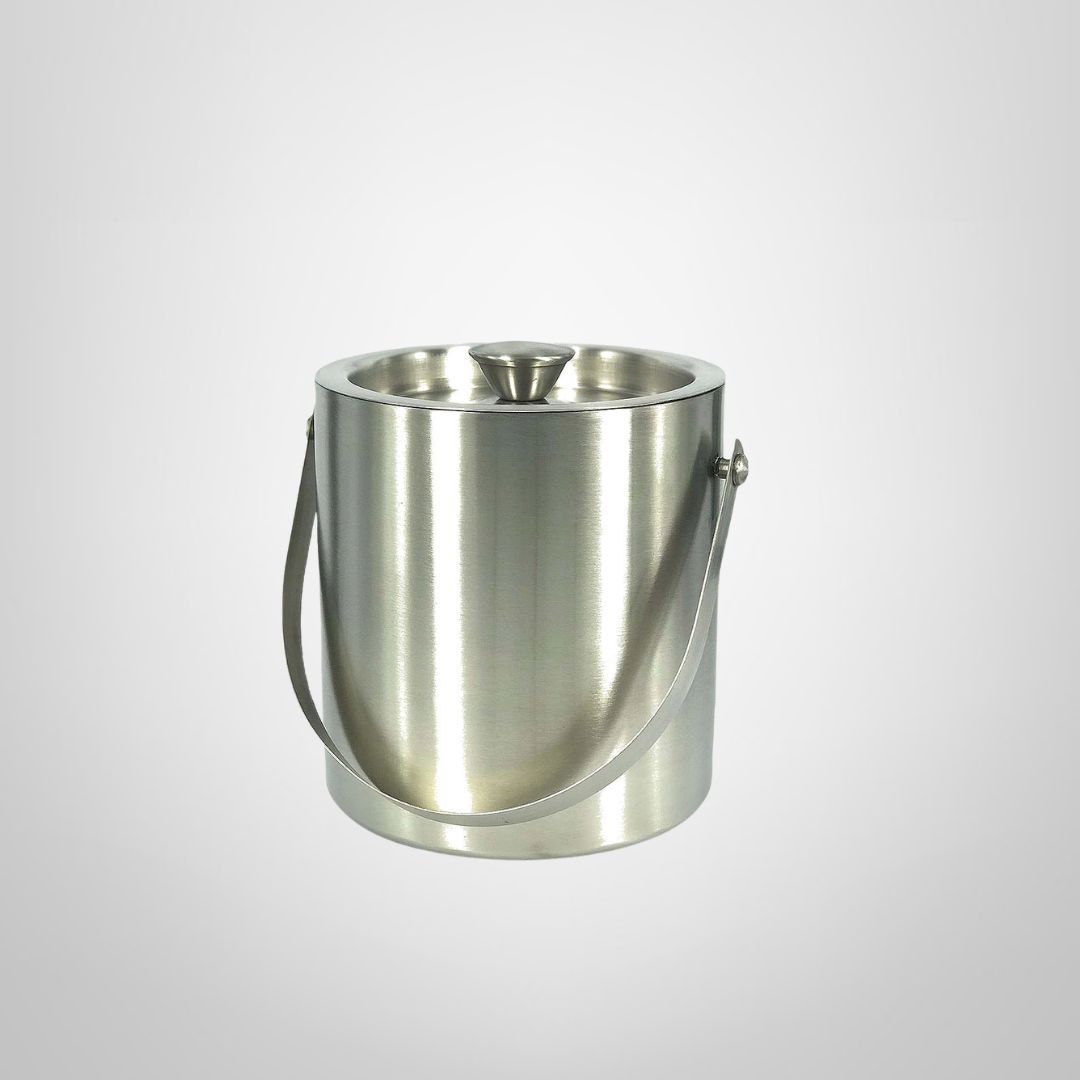 Hielera de Acero Inoxidable c/Tapa y Asa 15x17cm