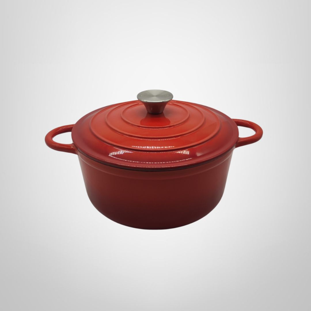 Cacerola de Hierro Esmaltado de 26x12cm Roja