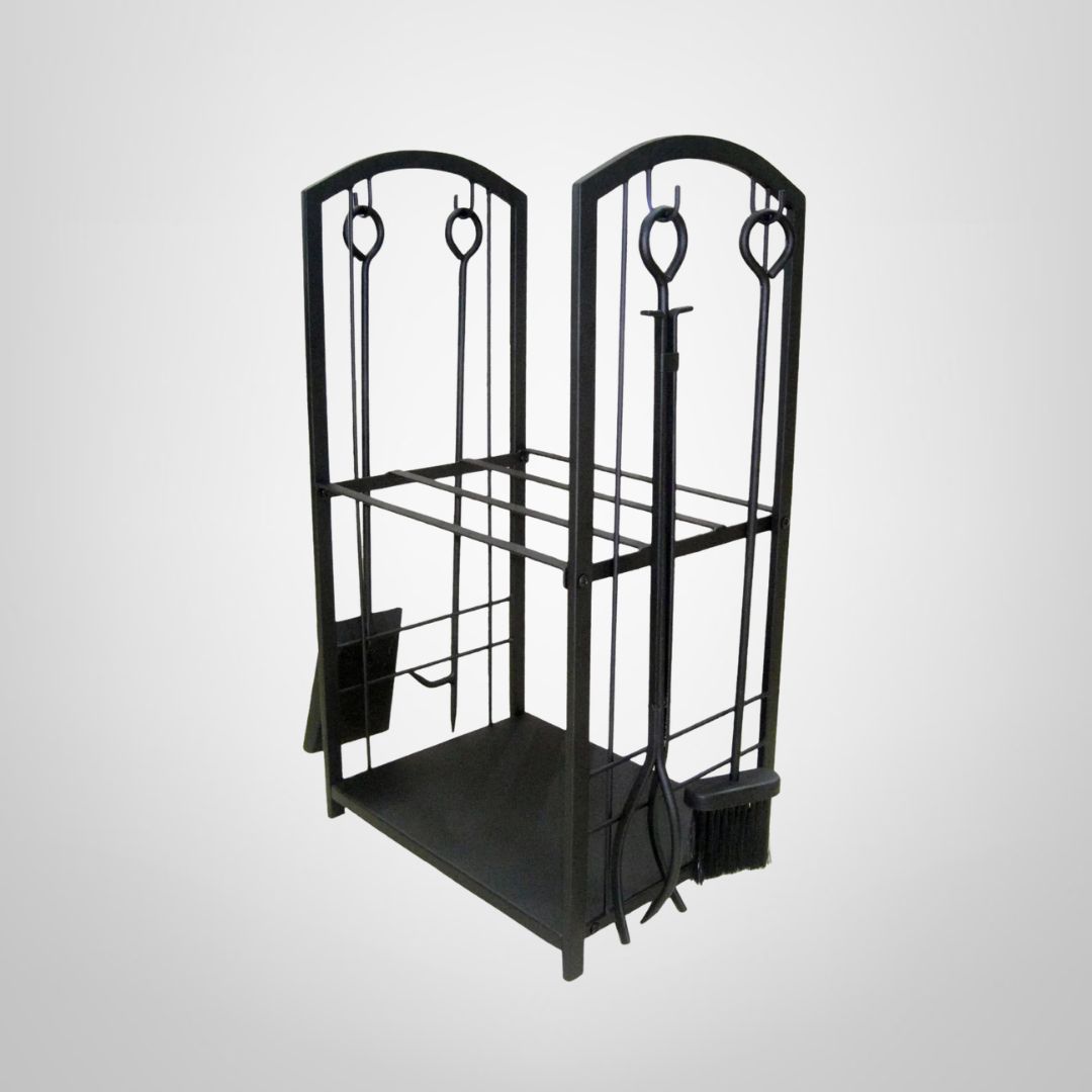 Rack Leñero Vertical con Atizadores 5 Piezas KASSEL