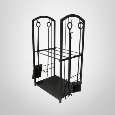 Rack Leñero Vertical con Atizadores 5 Piezas KASSEL