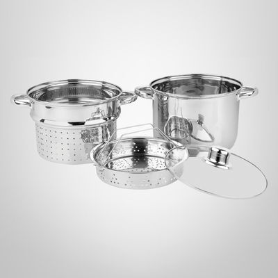 Olla Multifunción Pastera 4 Piezas de Acero Inoxidable CUORI
