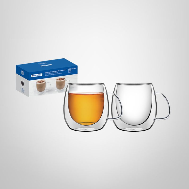 Juego x2 Tazas Doble Vidrio 300ml TRAMONTINA