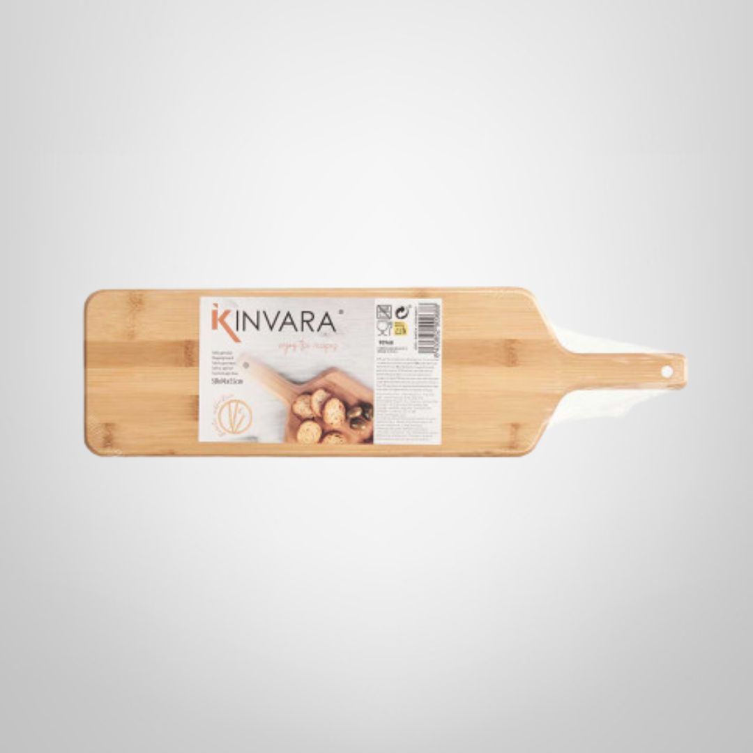Tabla de Madera de Bambú Aperitivo c/Mango 50x14x1,5cm