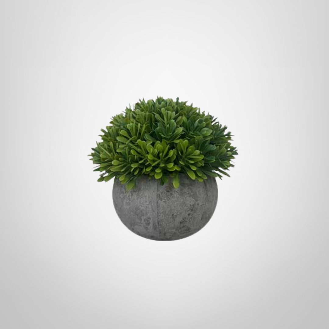 Planta Artificial con Maceta de Cemento Gris