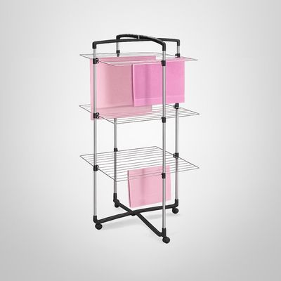Tendedero Vertical 3 Niveles de Acero Inoxidable Negro METALTEX