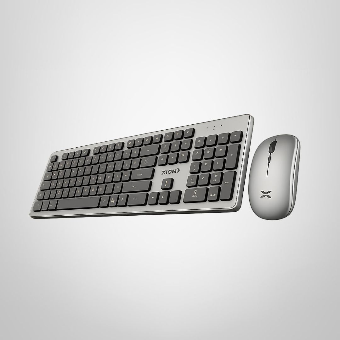 Combo Mouse y Teclado Inalámbrico Recargable Gris XION