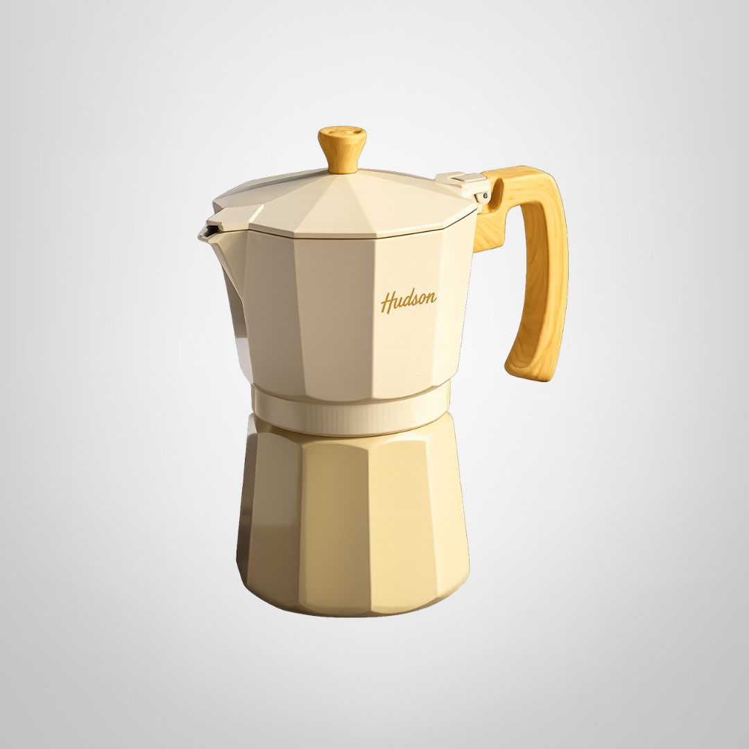 Cafetera Italiana 9 Tazas de Aluminio Beige "Harmony" HUDSON