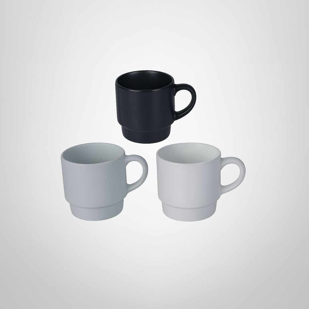 Taza de Cerámica Apilable en 2 Colores Surtidos 325ml