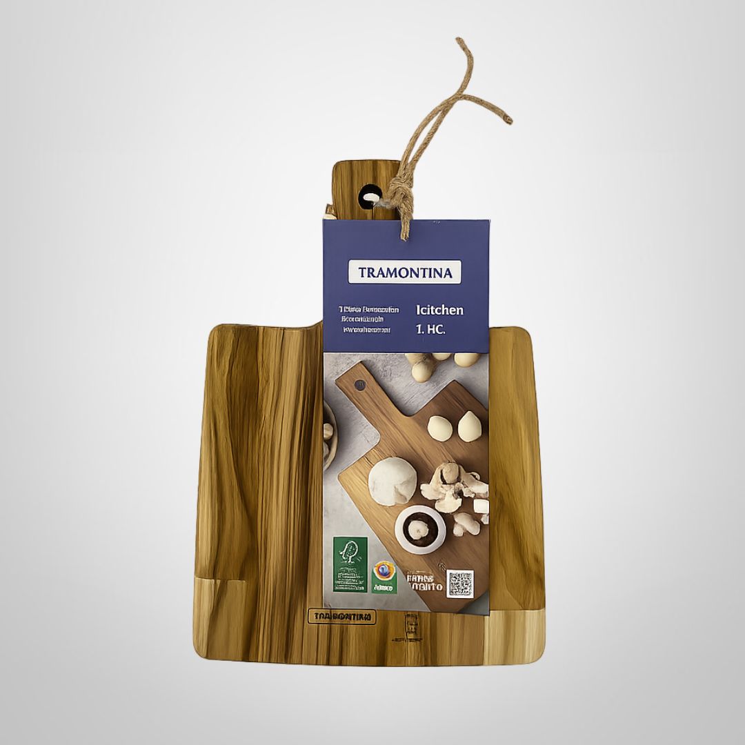Tabla de Madera Teca c/Mango 28x19,5x1,8cm TRAMONTINA