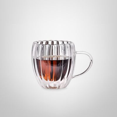 Taza de Vidrio Doble Pared con Ondas 250ml