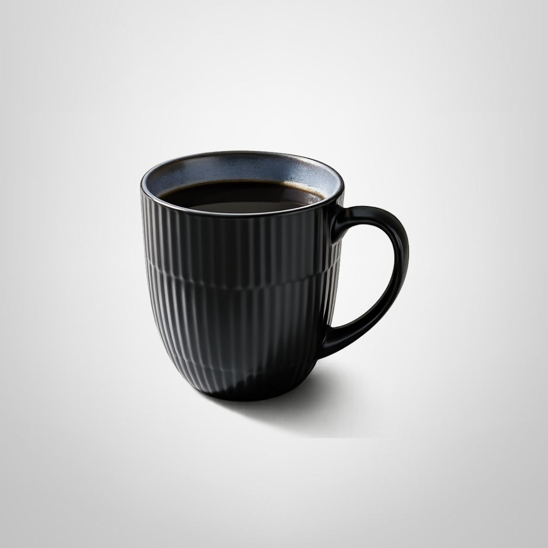 Taza de Cerámica 9x9,7cm Negra con Interior Azulado