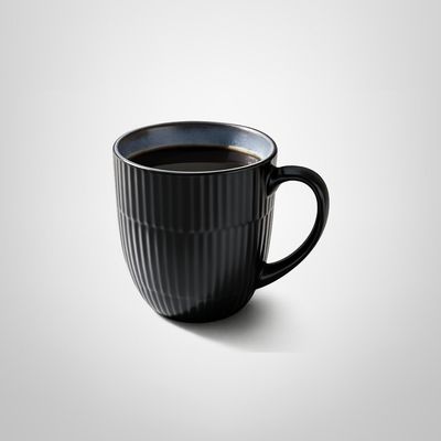 Taza de Cerámica 9x9,7cm Negra con Interior Azulado