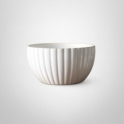 Bowl Ensaladera de Cerámica con Líneas 23,5x12cm Blanco