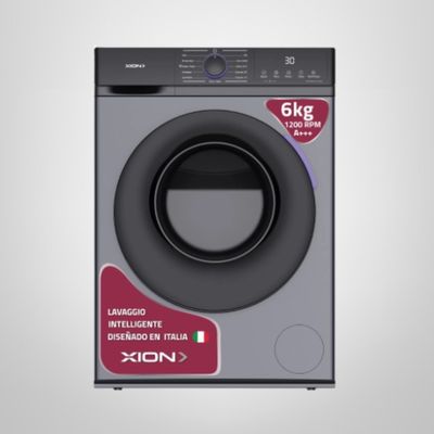 Lavarropas Carga Frontal 6Kg Gris Motor BLDC Inverter XION