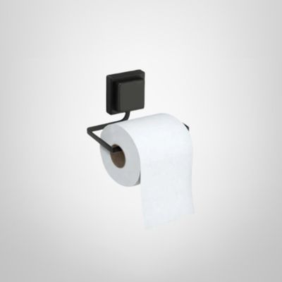 Porta Rollo Adhesivo Negro Mate 13x9x7cm