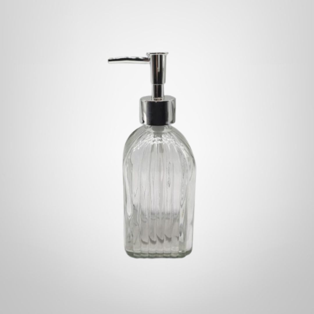 Dispensador de Jabón Líquido de Vidrio Labrado 400ml 7×19,5cm
