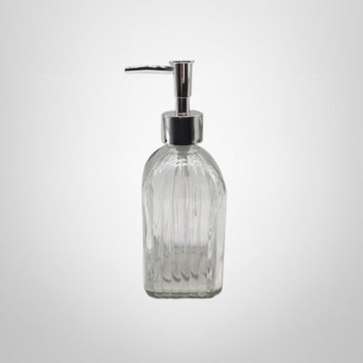 Dispensador de Jabón Líquido de Vidrio Labrado 400ml 7×19,5cm