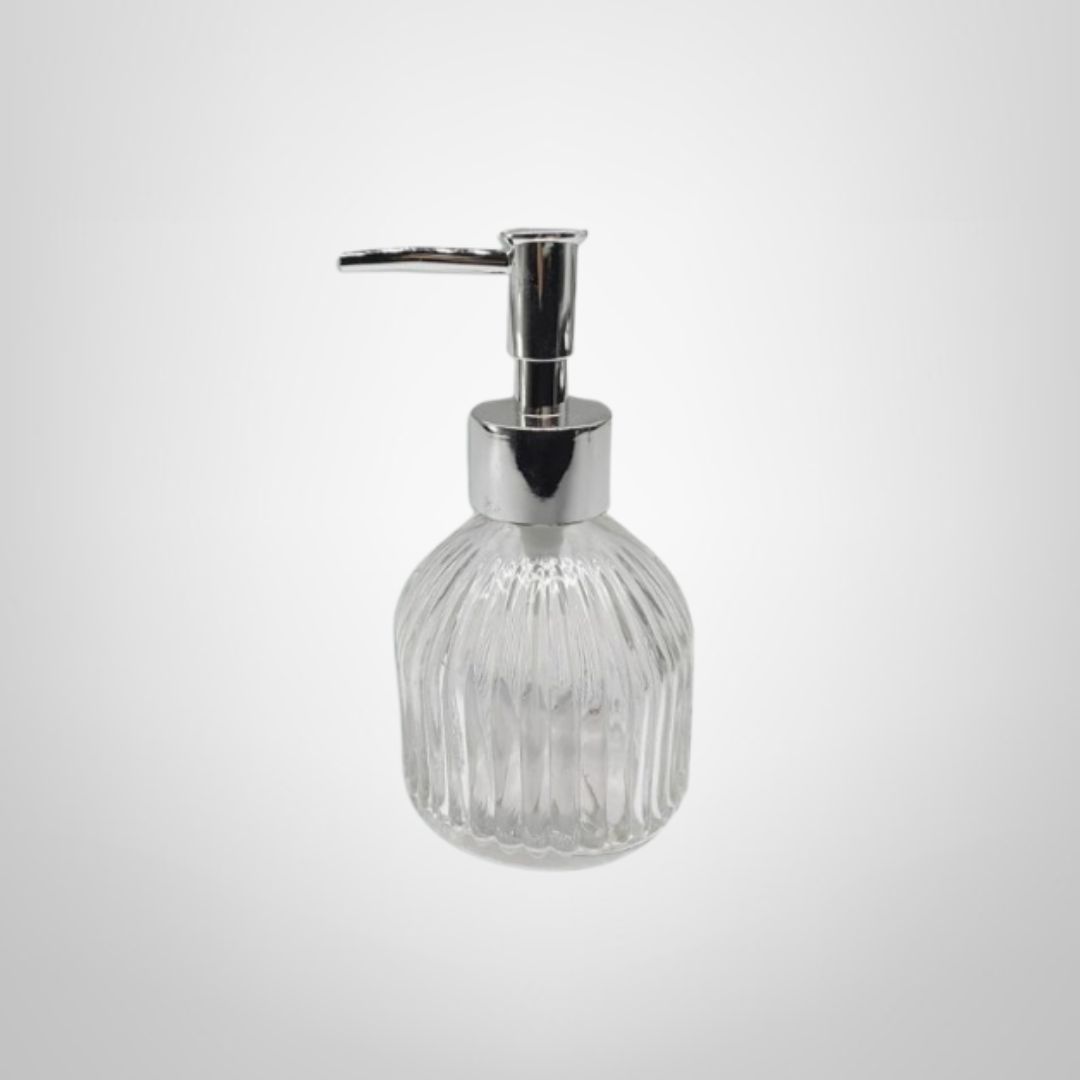Dispensador de Jabón Líquido de Vidrio 350ml 8x17cm