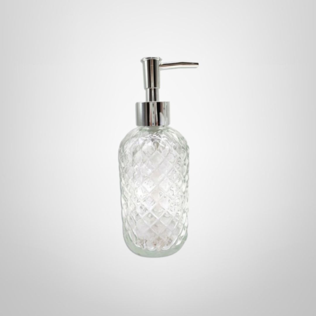 Dispensador de Jabón Líquido de Vidrio Labrado  7×18,2cm