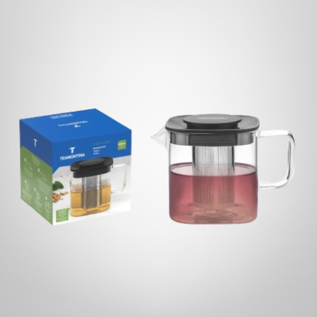 Tetera de Vidrio c/Infusor de Acero Inoxidable de 600ml  TRAMONTINA