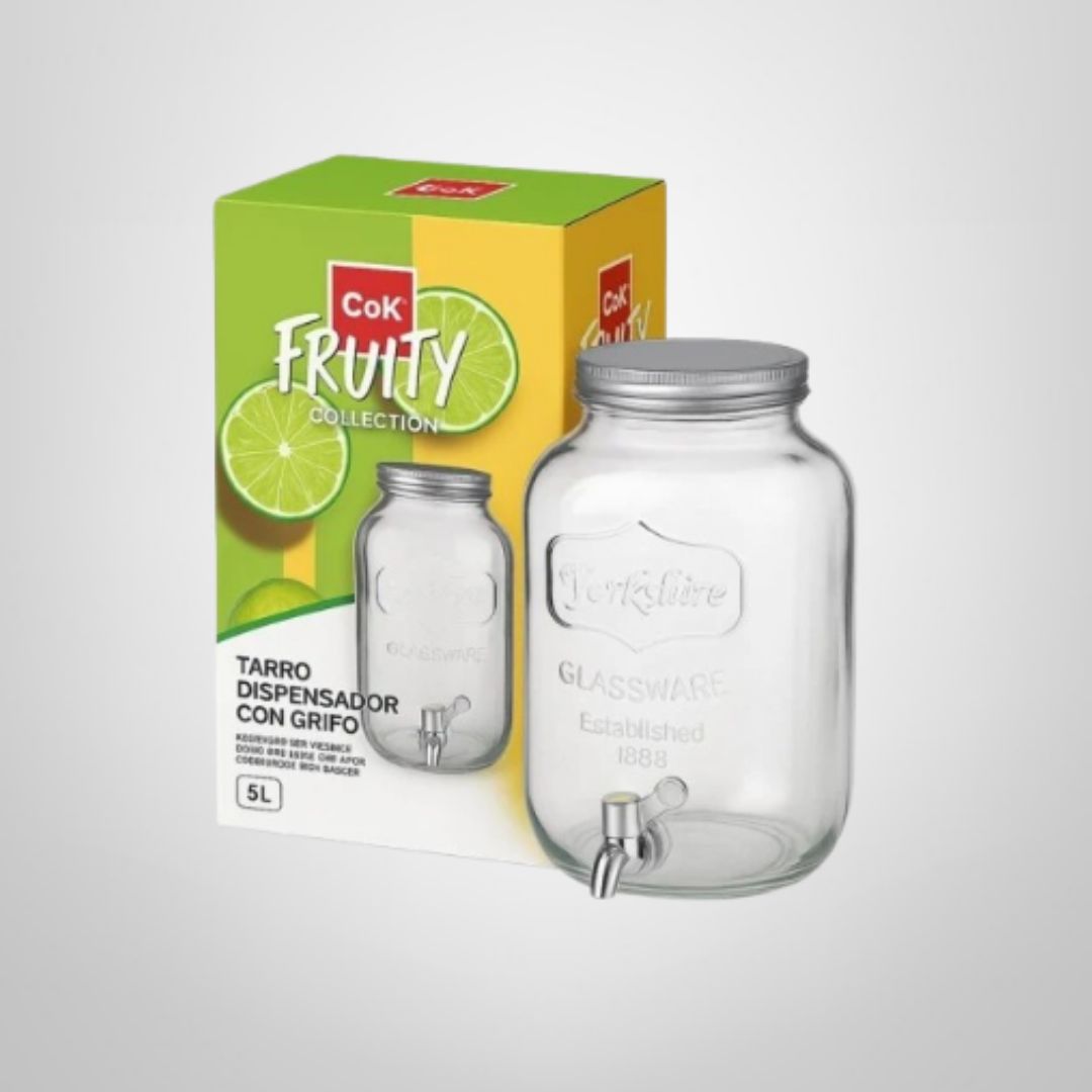 Dispensador de Vidrio de 5 Litros c/Canilla