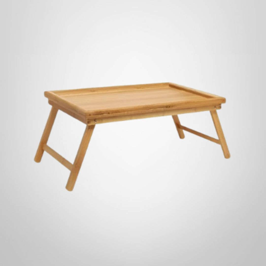 Bandeja de Cama Plegable de Madera de Bambu 50x30x21cm