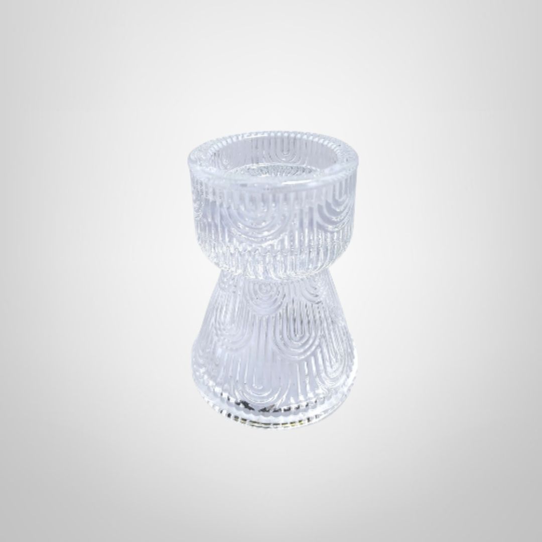 Candelabro de Vidrio Labrado 6x9cm