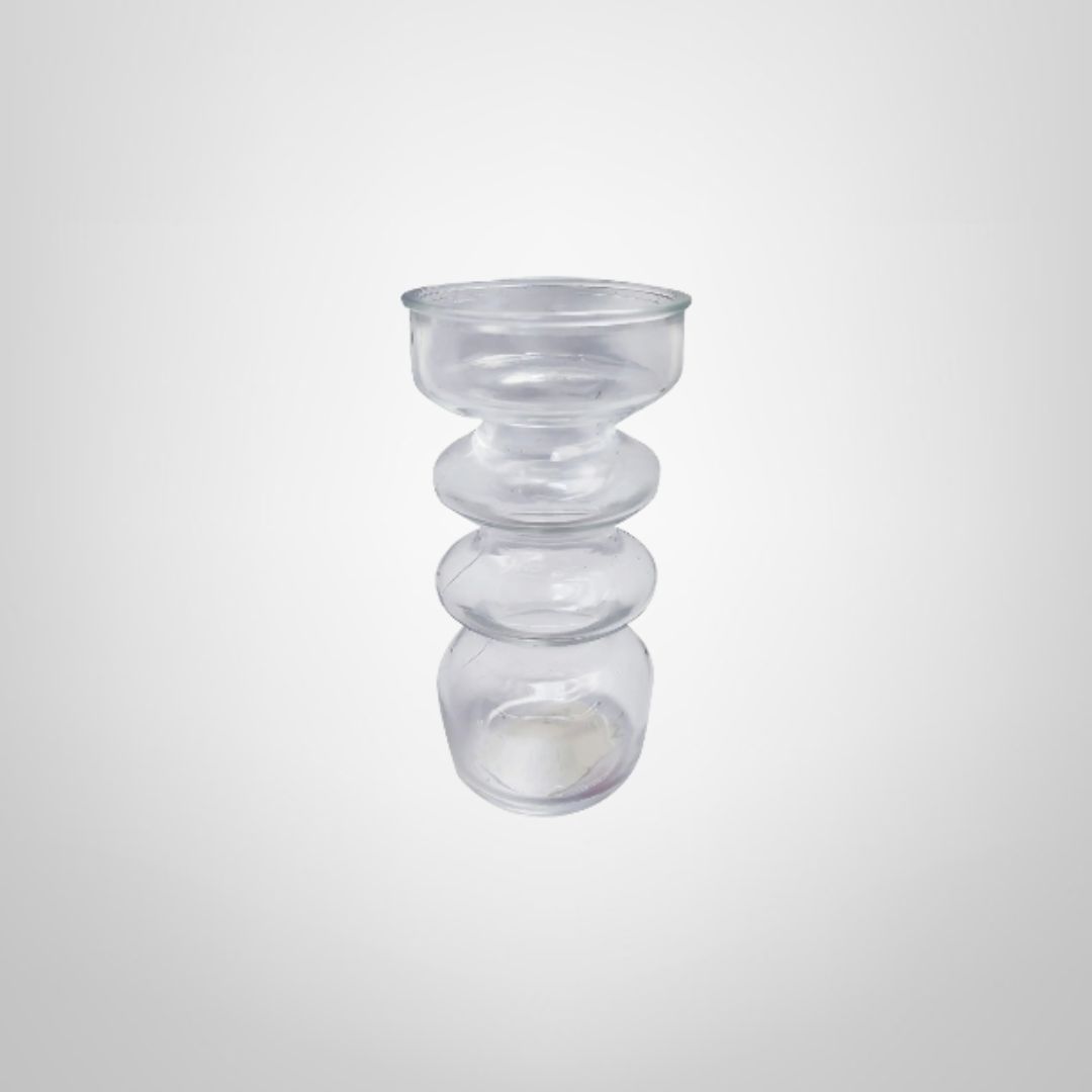 Florero de Vidrio "Spiral" Transparente 200ml 15x6cm