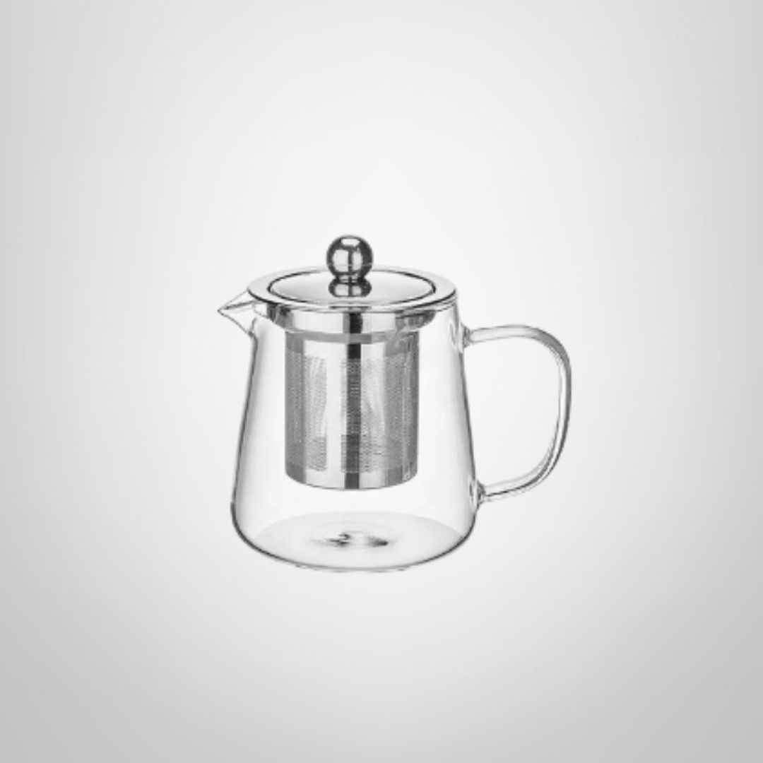 Tetera de 550ml de Borosilicato c/Tapa y Filtro de Acero Inoxidable