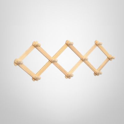 Perchero Plegable de Madera 32x8cm 10 Ganchos