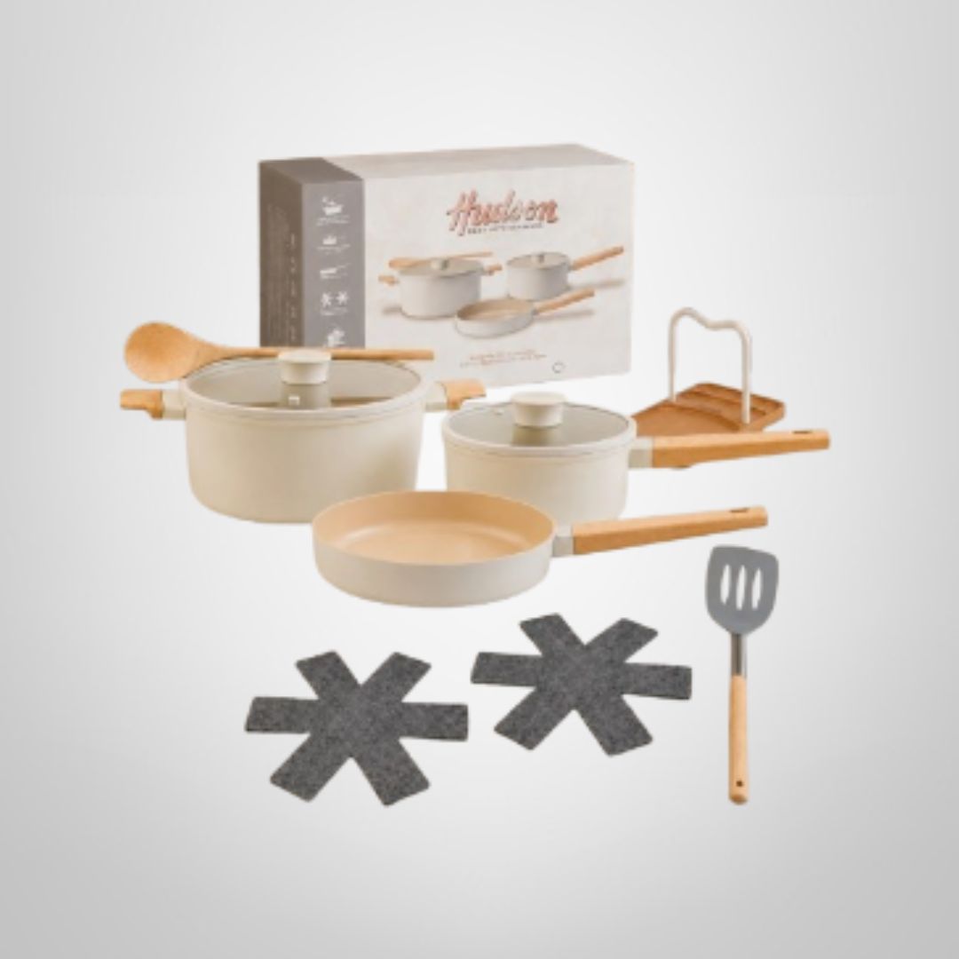 Batería de Cocina de Cerámica Anti-adherente 5 Piezas "Harmony" HUDSON