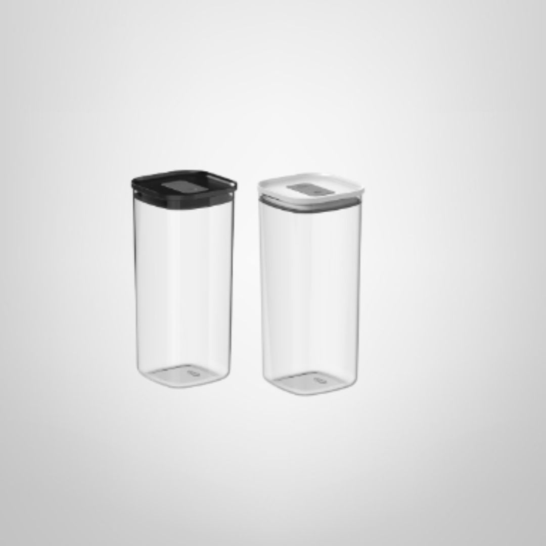 Frasco Hermético de Plástico Cuadrado 2 Litros "Duo Lock" OU