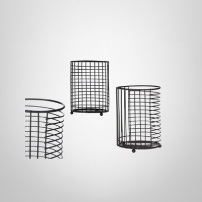 Porta Utensilios Redondo de Metal Negro Mate 11,3x11,3x16cm