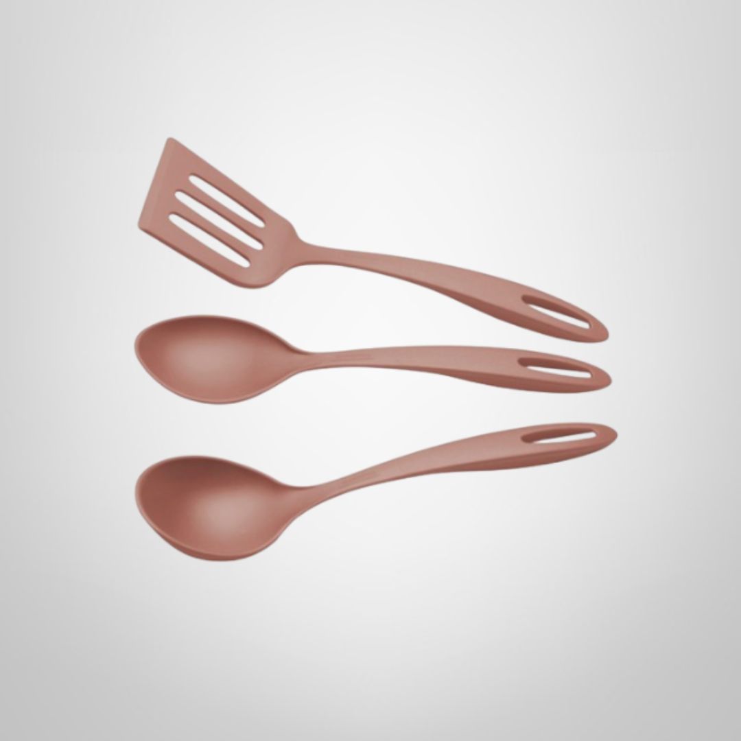 Juego de Utensilios de Nylon 3 Piezas "Ability" Rosado TRAMONTINA