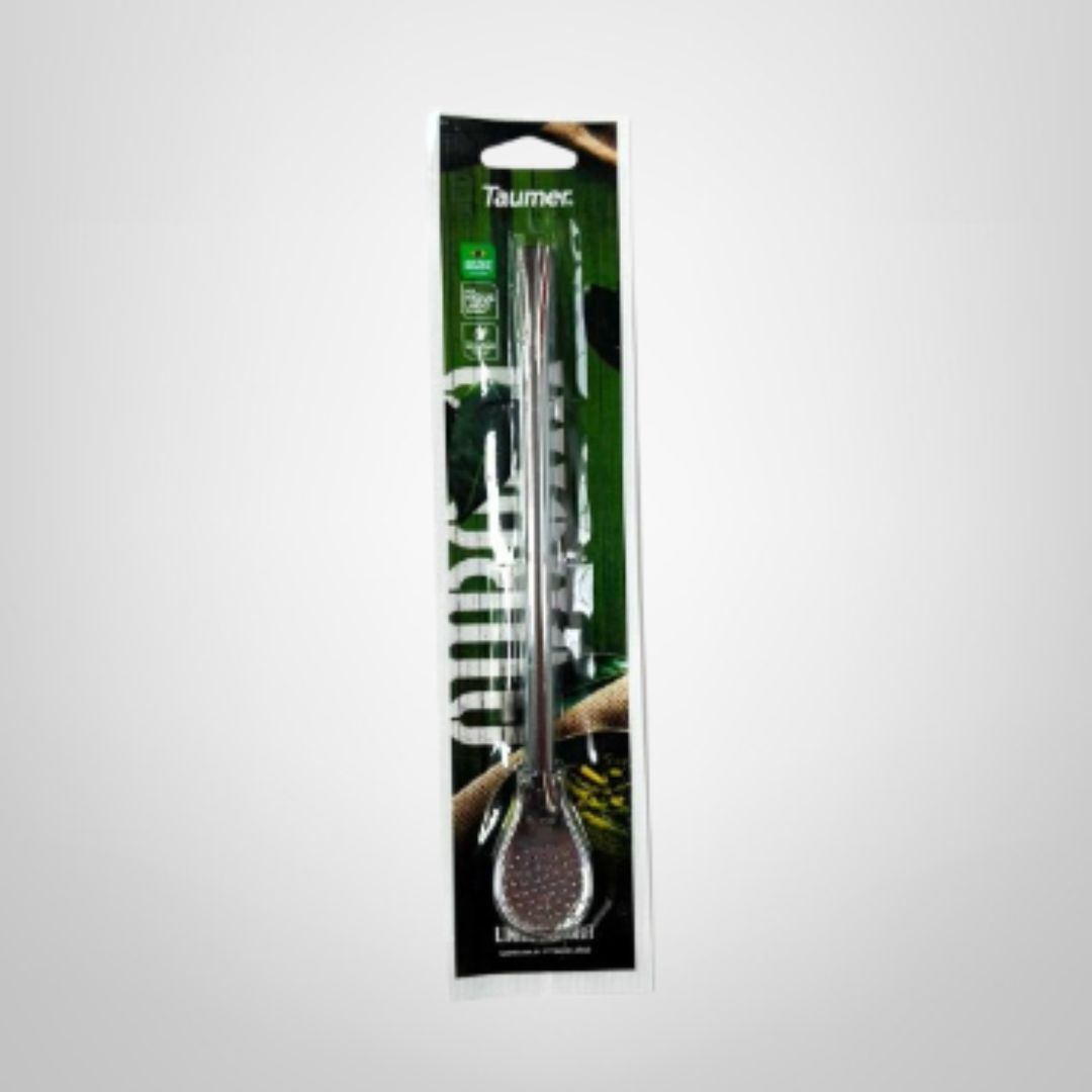Bombilla Redonda de Acero Niquelado 19cm TAUMER