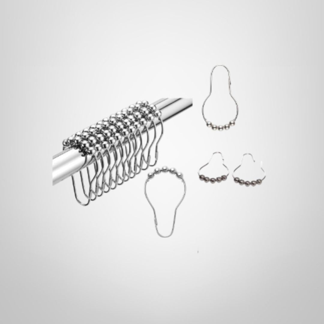 Argollas de Acero Inoxidable x12 para Cortina de Baño