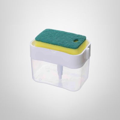 Dispensador de Jabón Líquido y Porta Esponja 385ml  14x11x9cm en Varios Colores