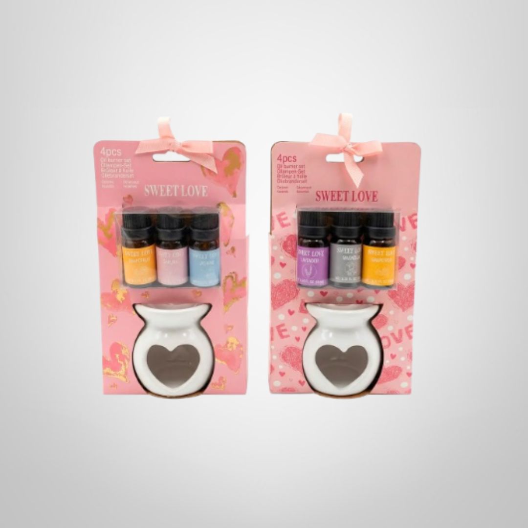 Set Aromaterapia Hornito de Cerámica + 3 Aceites de 10ml