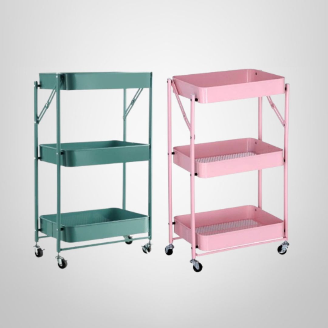 Carrito Organizador Plegable 3 Canastos 29,5x40,5x77cm