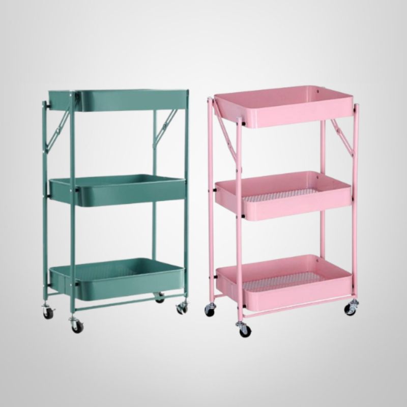 Carrito Organizador Plegable 3 Canastos 29,5x40,5x77cm