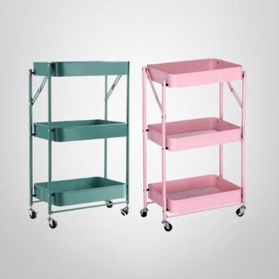 Carrito Organizador Plegable 3 Canastos 29,5x40,5x77cm