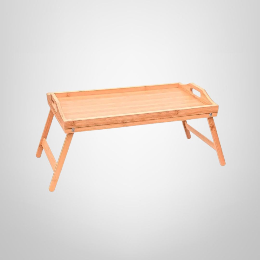 Bandeja Desayuno Plegable de Madera c/Asas 50x30x24cm