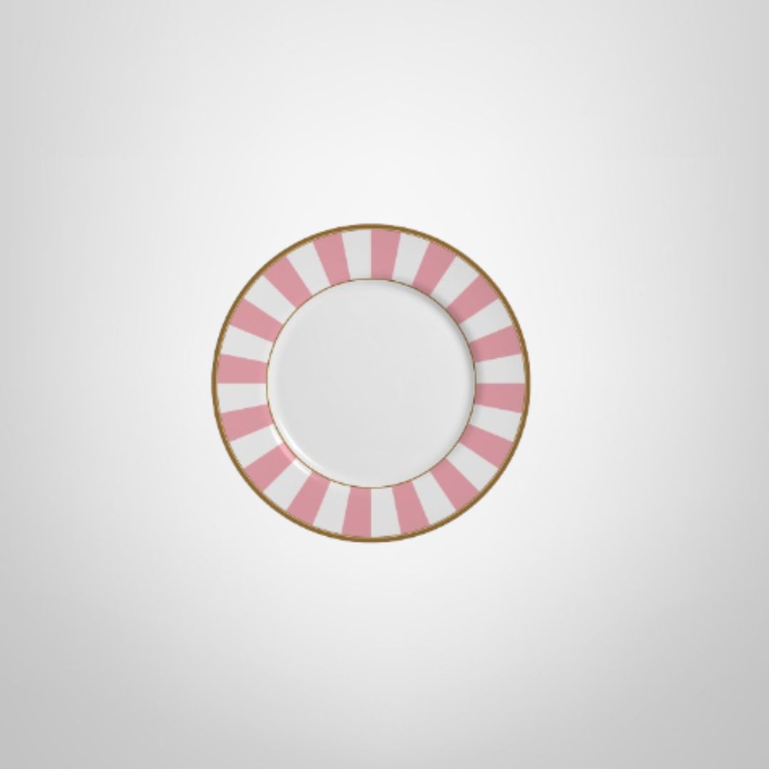 Plato de Postre de Cerámica 21cm "Stripe Rosa" ALLEANZA